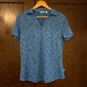 Lady Hagen athletic golf polo turquoise heather m